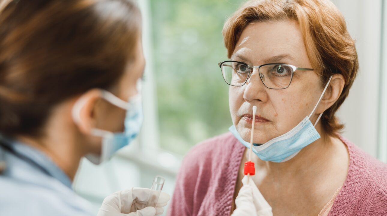 Home Services In Dubai 25 Senior Woman Having PCR Covid-19 Test
